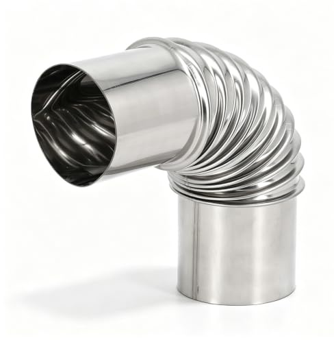 90° Rohrbogen Aus Edelstahl, Regensicheres Edelstahlrohr, Für Öfen, unverzichtbar für effiziente Herd- und Lüftungsanwendungen Kamine Und Grillgeräte (70 Mm)