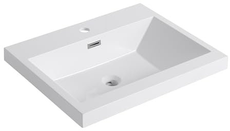 Lavandino da Bagno Moderno in Resina Bianco Lucido da 24 per e