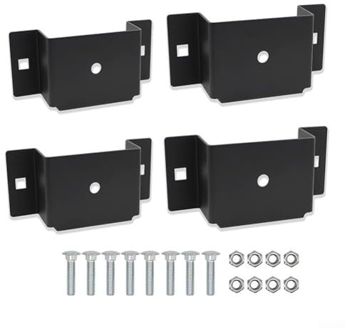 Staffa di supporto per rimorchio, in metallo, per telaio di camion a pianale in legno, set completo di 4 pezzi con accessori di montaggio