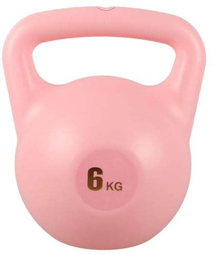 VICASKY Kettlebell Weightlifting Equipment 6kg with Anti-slip Grip Pink Pe Material Exercise Kettlebell for Versatile Training for Home Workout and Fitness