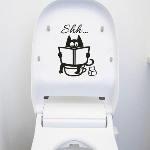 Dekorative Katzen Toilettendeckel Aufkleber, PVC Wasserfester Badezimmer Wandaufkleber, Abnehmbare Cartoon Design Für Badezimmer, KüChe, Wandaufkleber Usw