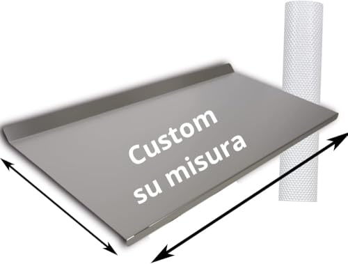 PRM Acciai Tagliere Acciaio Inox - Tagliere da Cucina e Spianatoia Acciaio Inox per Impastare Pizza, Pane, Pasta Sfoglia, Cioccolato e Dolci - Misura e Specifiche Personalizzabili.