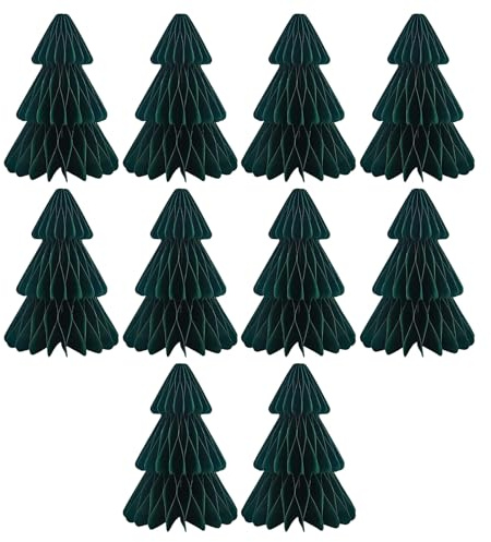 10 adornos de esfera para árbol de Navidad, decoraciones elegantes de papel para uso interior y exterior, decoración de esfera de panal