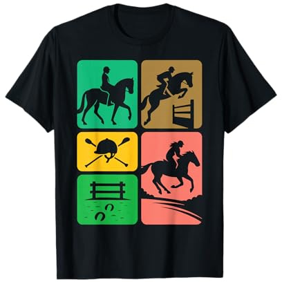 Riding Dressage e Jumping Obstacle Rider Horse Equestrian T-Shirt