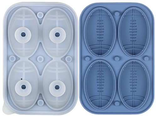 Quorvex Football Candy Mold | 4-Cavity 3D Sports Mold - Silicone Chocolate Mould,for Chocolate Candy Fondant Bar Cocktails Cake Coffee Water Ice Ball Fridge Freezer