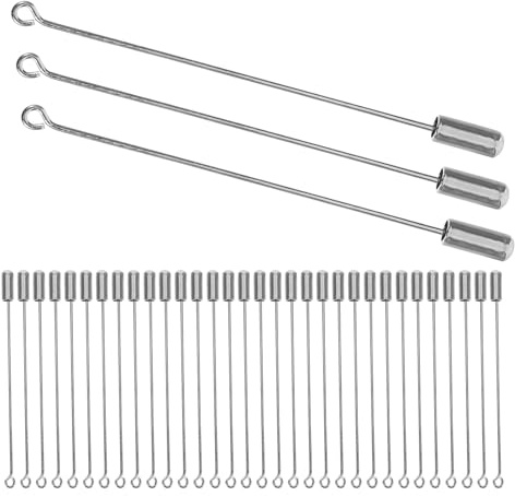 iplusmile 50 Unidades Broche de Barra de Acero Inoxidable Pin de Seguridad Plateado con Tapón Alfiler Metálico Forma para Sujetar Sombreros Corbatas Bufandas y Proyectos DIY