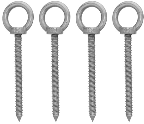 ARTSEWPLY 4 Pezzi 4 Pezzi Ganci a Vite ad Occhiello M10X100 in Acciaio Inox 304 Autofilettanti per Carichi Pesanti, Set di Bulloni ad Occhiello Chiusi per Montaggio Rapido su Parete e