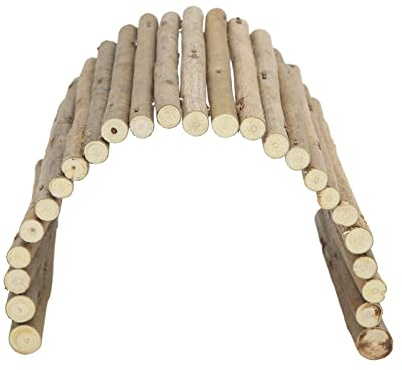 Generic Hamsterbro i trä Små Djurs Bendy-bro för Underhållning Av Husdjur, Flexibelt Trägömställe för Marsvin, Chinchillor - Naturligt Buskmaterial (15 * 30 cm)