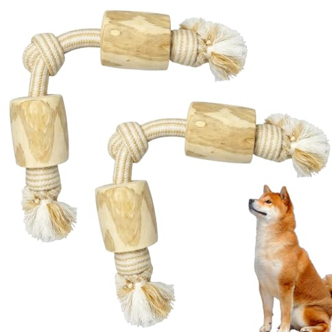 LMJOPYQ 2 Stücke Kaffeeholz Für Hunde, Kaffeeholz Für Welpen, Kauspielzeug Für Große Hunde, Zwei Stücke Mit Knoten, Ideal Zur Zahnreinigung Und Stressabbau