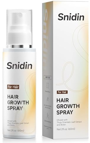 Hair Growth Spray with Rosemary Oil and Biotin, Non-Greasy, Helps Prevent Hair Loss and Thinning, for the Scalp, 60ml Bottle (1 Month of Treatment)