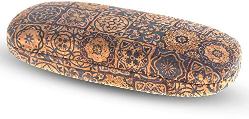 Flanacom Boho Brillenetui Hardcase aus Kork - Designer Damen Brillen-Tasche Brillen-Hülle Hartschale für Sonnenbrille und Lesebrille - Ethno Brillen-Aufbewahrung (Etui 2)