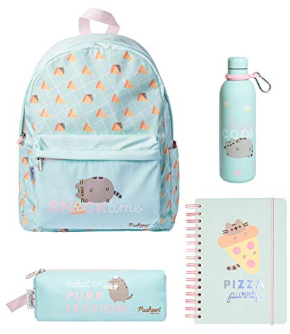 Grupo Erik - Pack0274, Set di cancelleria Pusheen, Zaino, Custodia, Borraccia in Metallo e taccuino, Formato A5