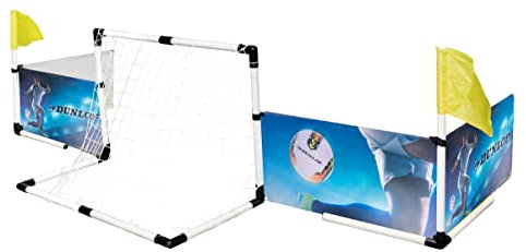 Dunlop Sports Fußball Set - Boarding, Fußballtor, Eckfahnen, Fußball und Pumpe - 230x73x36cm 8711252184821 schwarz