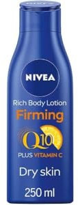 NIVEA Q10 Straffende reichhaltige Bodylotion mit Vitamin C (250 ml), straffende Körpercreme mit Q10 und Vitamin C, NIVEA Feuchtigkeitspflege für straffere Haut,