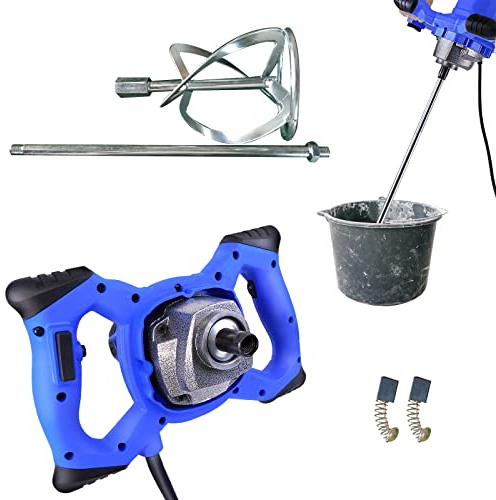 2400W Elektrischer Mörtelrührer M14 Rührstab, 6 Gang einstellbare Geschwindigkeit mit Lock-Taste, Leichter Handmixer Betonmischer Kupfer Motor, 2m Kabel