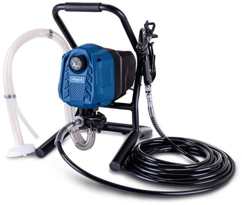 Scheppach Farbsprühsystem ACS4000 Farbspritzpistole mit 9m Schlauch | 550W Leistung | 110 bar Arbeitsdruck | Durchflussmenge 1,25 L/min | Flächenleistung bis zu 420 m²/h | inkl. 2 Düsen & 2 Filter