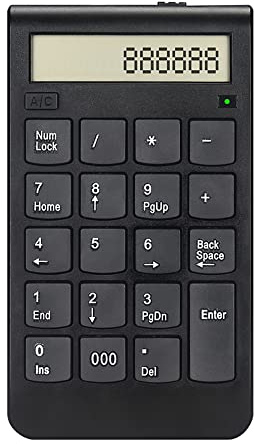 Tastiera/Calcolatrice Numerica Wireless 2.4G USB con Display Digitale Ricaricabile Mini 19 tasti Tastierino Numerico Intelligente Forniture per Ufficio