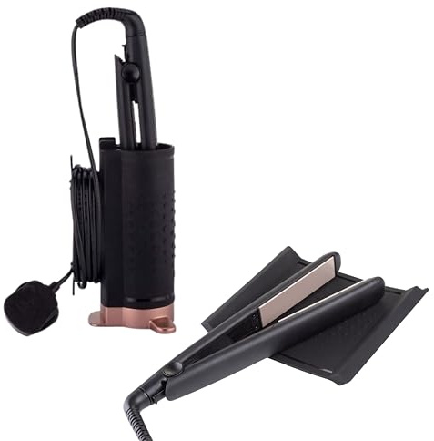 Minky Styling Pod - Silicone Heat Resistant Storage for Straighteners & Hair Crimper, Cable Management, Heat Proof, Lightweight, Heat Resistant Mat Included, Choice of Colours (Black & Rose Gold)