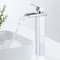 Robinet Salle de Bain Haut, Bevankly Mitigeur Lavabo Salle de Bain pour Vasque, Robinet Cascade Lavabo en Laiton, Mitigeur avec Raccordement Eau Froide/Chaud, Chromé, Argent