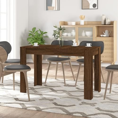 Homgoday Tavolo da Pranzo Rovere Marrone 120x60x76 cm Legno Multistrato, Arredo Tavolino da Giardino, Tavolo da Esterno, Tavolo da Terrazzo, Tavolo da Pranzo, Tavolo da Cucina Tavolo da Esterno