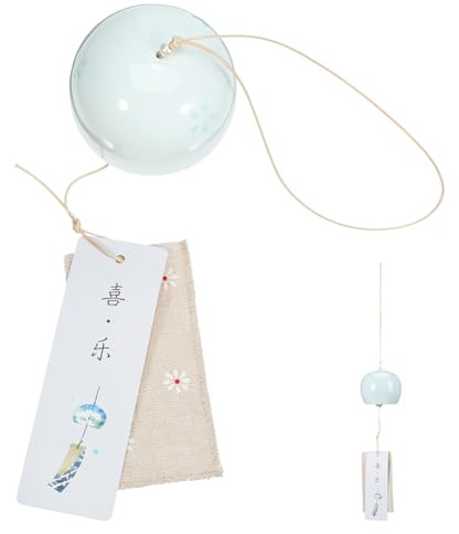 BESPORTBLE Japanisches Windspiel Aus Keramik Cherry Blossom Wind Chimes Hängende Windglocke Im Japanischen Stil Für Garten Balkon Wohnzimmer Büro Restaurant Und Als Geschenk