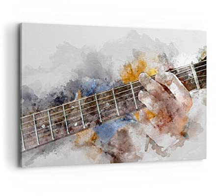 ARTTOR Leinwandbild 100x70cm Wandbild Kultur Menschen - 3448 | Gitarre Musik Groß Wanddekoration Wohnzimmer Schlafzimmer Küche Wanddeko Wand Kunstdruck Wandkunst Wall Decor ARTTOR