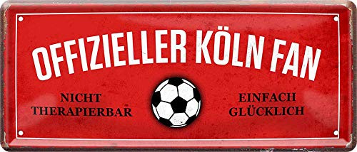 Blechschilder OFFIZIELLER KÖLN Fan Metallschild für Fußball Begeisterte Deko Artikel Schild Geschenkidee 28x12 cm