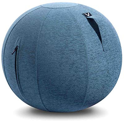 Vivora Luno Premium Ergonomic Sitting Ball Chair, Pacific Cover, Chenille, Max Size (25 to 26 inches), for Home Offices, Balance Training, Yoga Ball, Posture Improvement