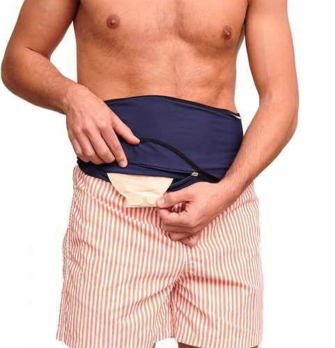 SIIL Stomagürtel Blau Ostomy | Stoma Badegürtel Herren | Stomabutel | Stomabandage