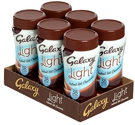 Galaxy Light Instant Hot Chocolate 210 g (6 Stück) 126 Portionen – Sofort kalorienarme heiße Schokolade nur 38 Kalorien pro Portion