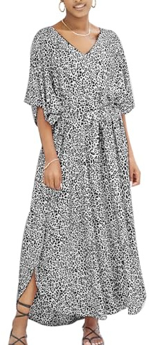 Snyemio Robe de Plage Caftan Femme Grande Taille Kaftan Floral Maxi Longue Tunique Bohème Boho Eté, Couleur 44, Taille Unique