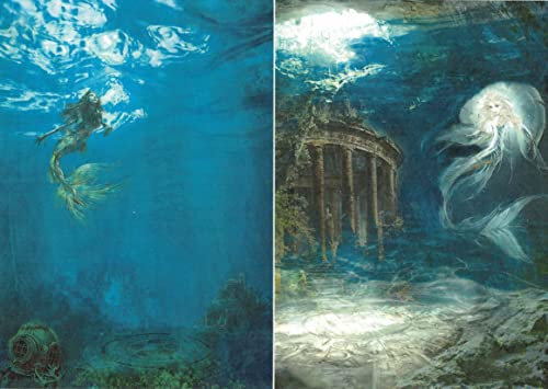 Zita´s Creative Reispapier A3 - Atlantis, Mermaid. Motiv-Strohseide, Strohseidenpapier, Decoupage Papier