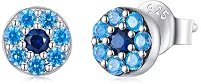 Qings Teufels Auge Ohrringe 925 Sterling Silber Blau Zirkon Mode Persönlichkeit Ohrringe für schöne Frauen