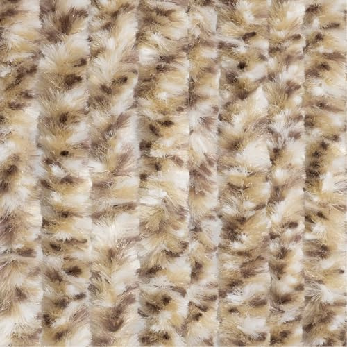 Moritz Flauschvorhang aus Chenille 90 x 220 cm braun grau meliert Türvorhang als Fliegenschutz Insektenschutz für Camping Wohnwagen