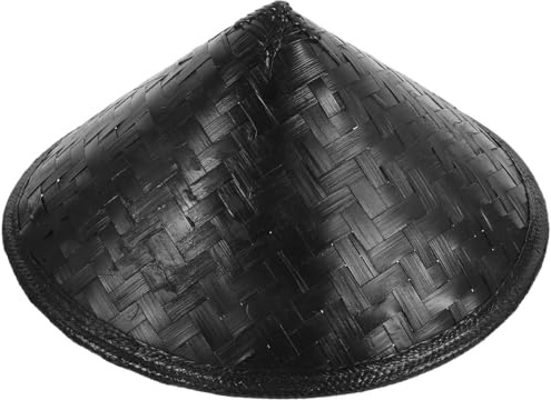 ifundom Kegelhut, Hut, japanischer, Ritter, asiatischer, chinesischer orientalischer Cosplay-Kappe, schwarz, für Performance, Cosplay, Party, gewebter