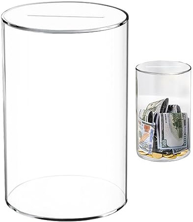 Spardose aus Acryl - Klares, großes, Nicht zu öffnendes Geldglas - Wiederverwendbare transparente Spardose, große, Nicht zu öffnende Münzdose für Mädchen, Jungen, Kleinkinder und Kinder Visiblurry