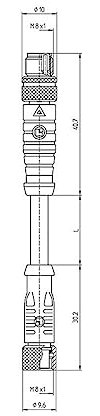 Câble de raccordement M8 Lutronic 0810 0800 04 301 2m 1058 2.00 m Nombre de pôles: 4 1 pc(s)