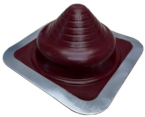 Chimsoc HT Rubber Pipe Flashing - Red High Temperature Silicone - Suits 5-120mm Diameter