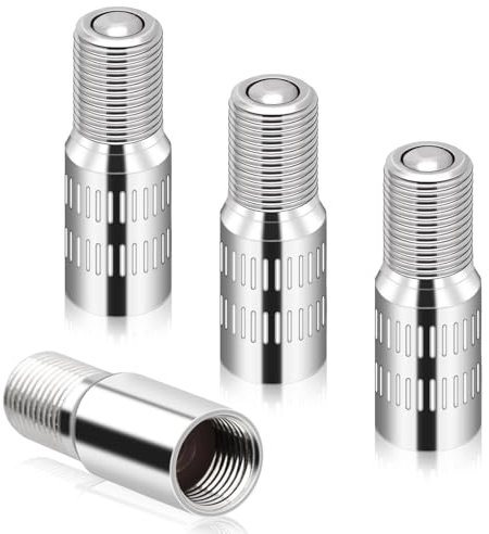 Molain Ventilverlängerung Autoventil, 4 Stück 27mm Autoventil Verlängerung Reifenventilverlängerungen Autoventil Ventil Verlängerung Adapter mit Gewinde für Auto LKW Van Caravan(4)