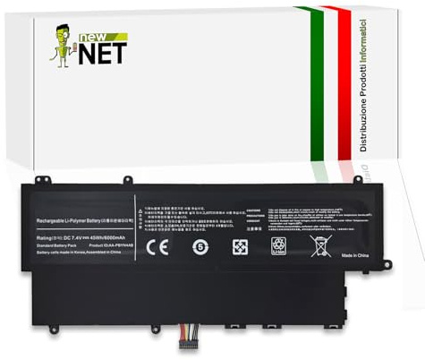 new net - Batteria AA-PBYN4AB Compatibile con Samsung Ultrabook NP540U3C, NP540U3C-A01IT, NP540U3C-A01AU, NP540U3C-A02IT, NP540U3C-A01CH, NP540U3C-A01BE [7.4-7.6 V - 45 Wh]