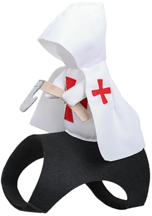 Maciun Ritterkostüm für Hunde, lustiges Hundekostüm im Kreuzritter-Stil, Haustierkostüm, Halloween-Cosplay-Outfit, Hundebekleidung für kleine, mittelgroße und große Hunde
