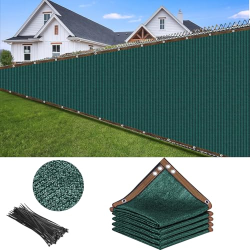 Privacy Fence Screen Green Garden Privacy Fence Panels Covering Chain Link Garden Fence Heavy Duty Gardens Windscreen Fencing Mesh for Outdoor Balcony Backyard Deck Porch Patio (6.5 x 33 ft)