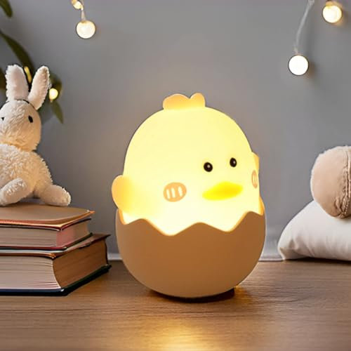 JUAUO Night Light Kids, LED Cute Rechargeable Baby Squishy Night Light for Kids Bedroom, Portable Dimmable Soft Silicone Night Lamp for Toddler Baby Girls Boys Women Mom Birthday Christmas Gifts