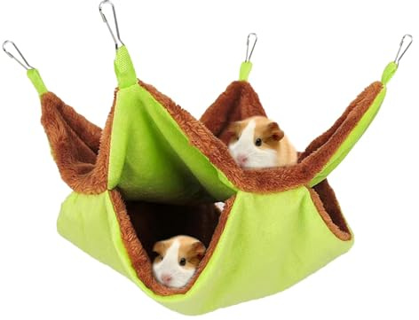 Amaca per piccoli animali | Amaca a doppio strato per piccoli animali, amaca da appendere per animali domestici, lettino portatile per animali domestici, aliante per zucchero, accessorio per piccoli