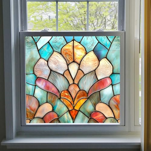 Milchglasfolie Lake Blue Gold Milchglasfolie Selbstklebend Fenster Fensterfolie Blickdicht Sichtschutz Sichtschutzfolie Fenster Klebefolie Fenster Sichtschutz Folie für Fenster 50x100x4 pcs