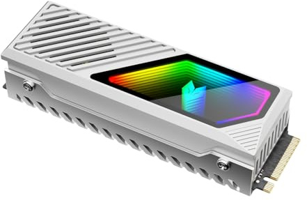 KLLsmDesign RGB Sync M.2 NVMe SSD kylfläns med inbyggd fläkt, högpresterande kylning, dynamisk LED-belysning cool lins, transparent skydd med termisk dyna