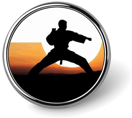 Karate-Silhouette, individuelle Anstecknadeln für Rucksäcke, modische Anstecknadel für Anzüge, niedlicher Hut, Knopfnadeln für Damen und Herren, lustige Taschen-Abzeichen-Anstecknadel, coole
