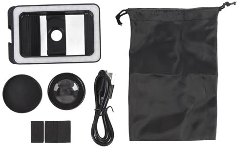 17mm 37mm Thread Lens Adapter LED Fill Light Phone Adapter Macro Wide Angle Fisheye Lens for Outdoor Photography