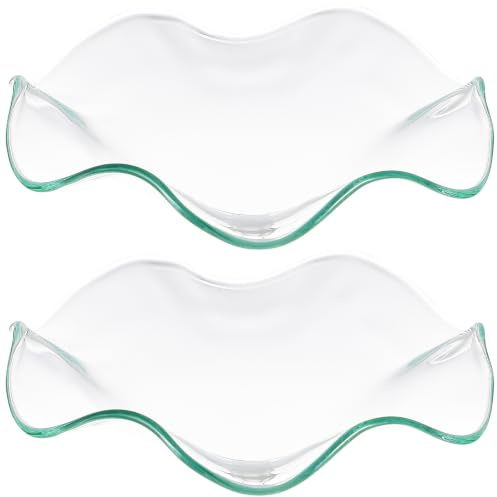 Assiettes D’huiles Essentielles en Verre 2 Pièces, Plat Délicat | Spa et Salon de Beauté, Rangement Aromathérapie, Décor de Table