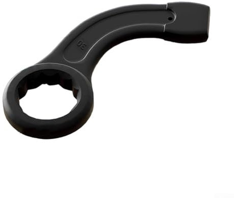 Bebykilemi Robuster Schlagschlüssel mit gebogenem Griff, Hartstahl, Einzelkopf-Ringschlüssel, Autoreparaturwerkzeug, Schwarz (38 mm)